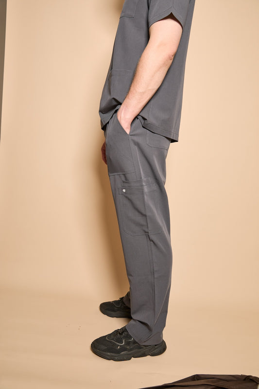 Mens Scrub Pants- Pewter Grey