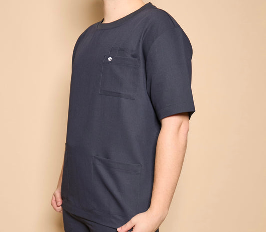 Mens Scrub Top- Navy Blue