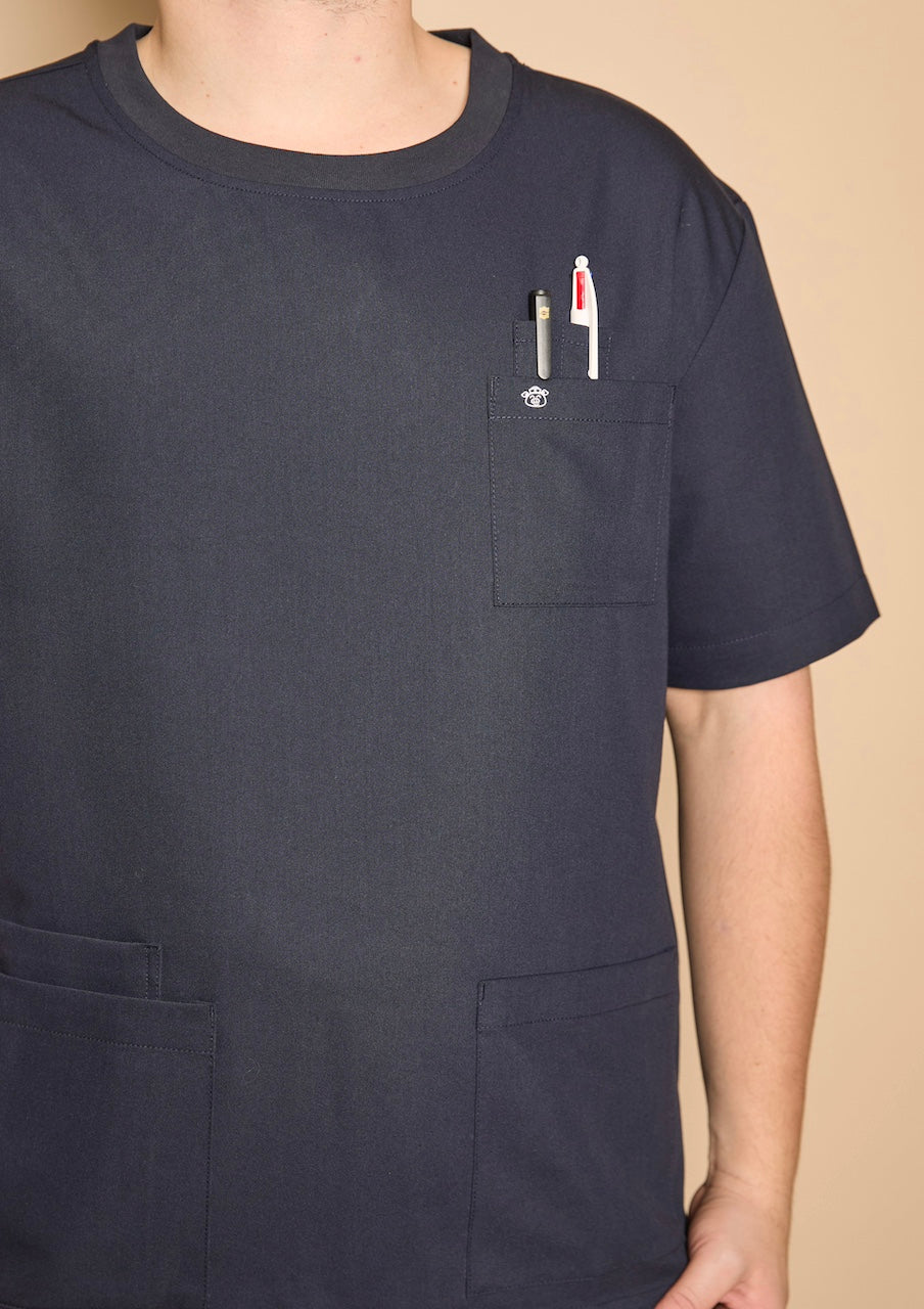 Mens Scrub Top- Navy Blue